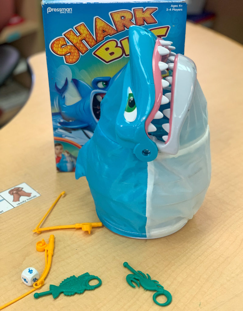 This is a photo of the game Shark Bite with its mouth closed. 