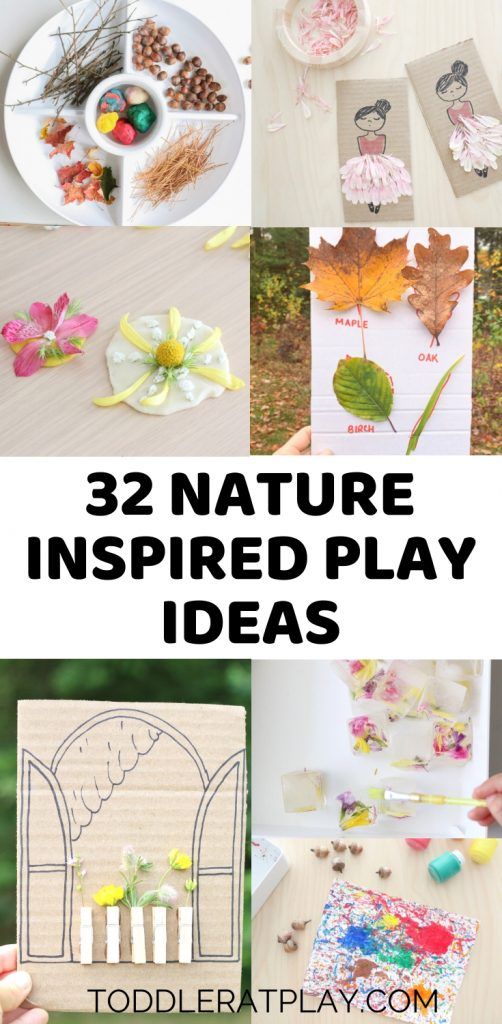 This may contain: nature inspired play ideas for toddlers that are fun and easy to do with the kids