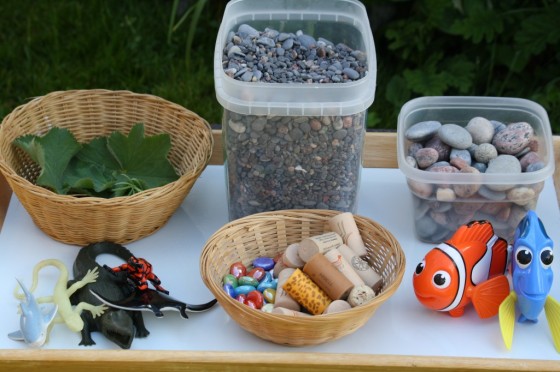 supplies for ocean water bin activity