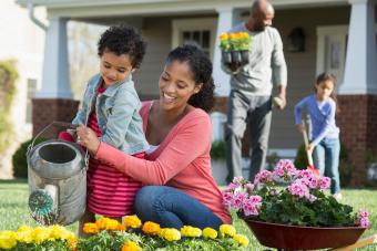 Family gardening together