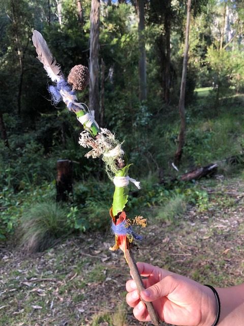 children collecting natural materials