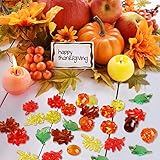 Songjum 105 PCS Acrylic Leaves Fall Vase Filler Decor Very Crystal Clear Acrylic Fall Decorations Thanksgiving Table Scatter for DIY Crafts Home Decoration Thanksgiving Autumn Decor