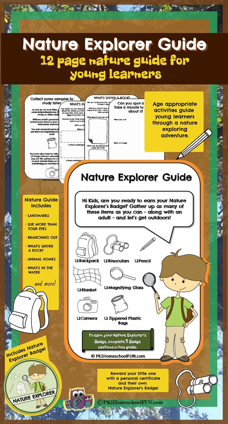 This may contain: the nature explorer's guide for young learners is shown in this graphic file