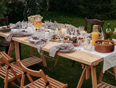food on picnic table