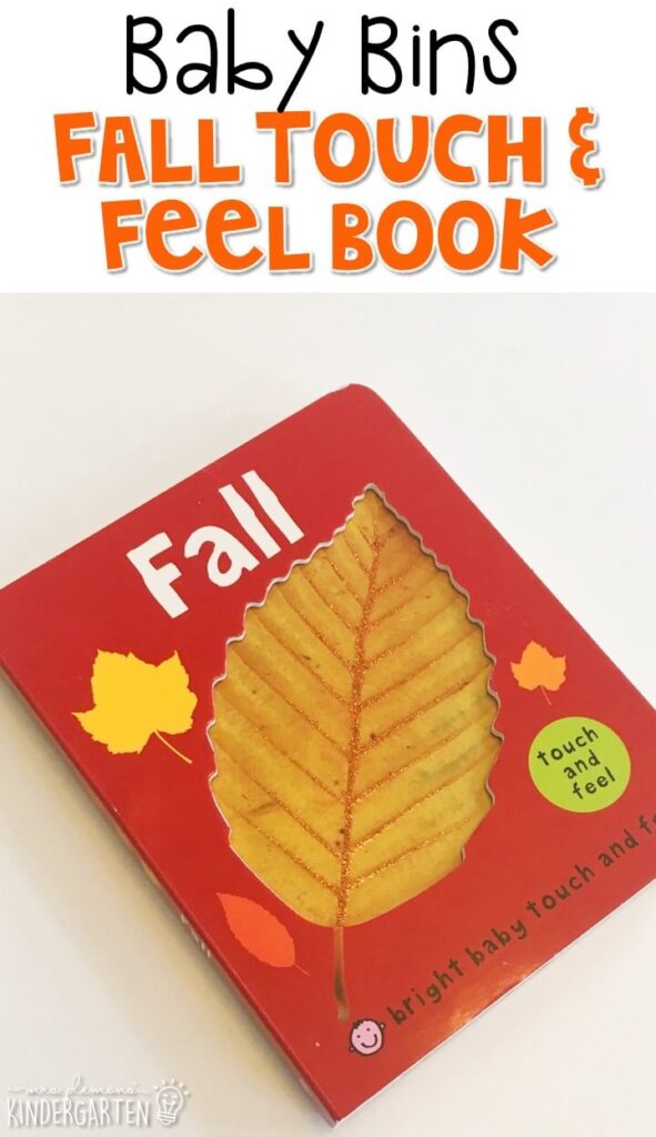 This fall touch and feel book is our favorite fall themed read aloud. These Baby Bin plans are perfect for learning with little ones between 12-24 months old.