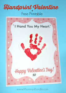 A super easy Valentine handprint craft and printable for babies or toddlers!