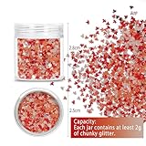 Laza Autumn Leaf Glitter, Fall Leaves Chunky Nail Glitter, Leaf Shaped Nail Art Sequin Flake Silver Copper Meteillc Red Mixed DIY Design Confetti for Decoration Festival - Maple