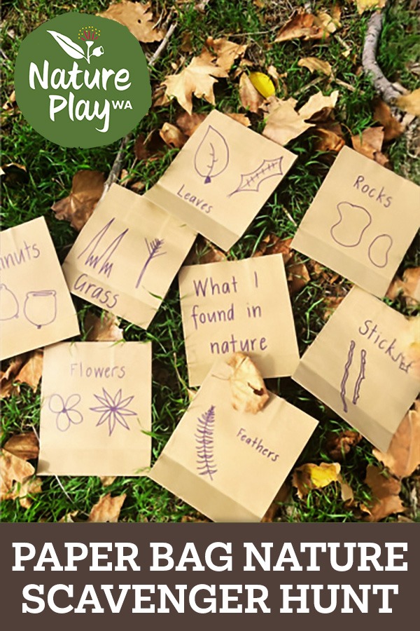 Paper bag nature scavenger hunt